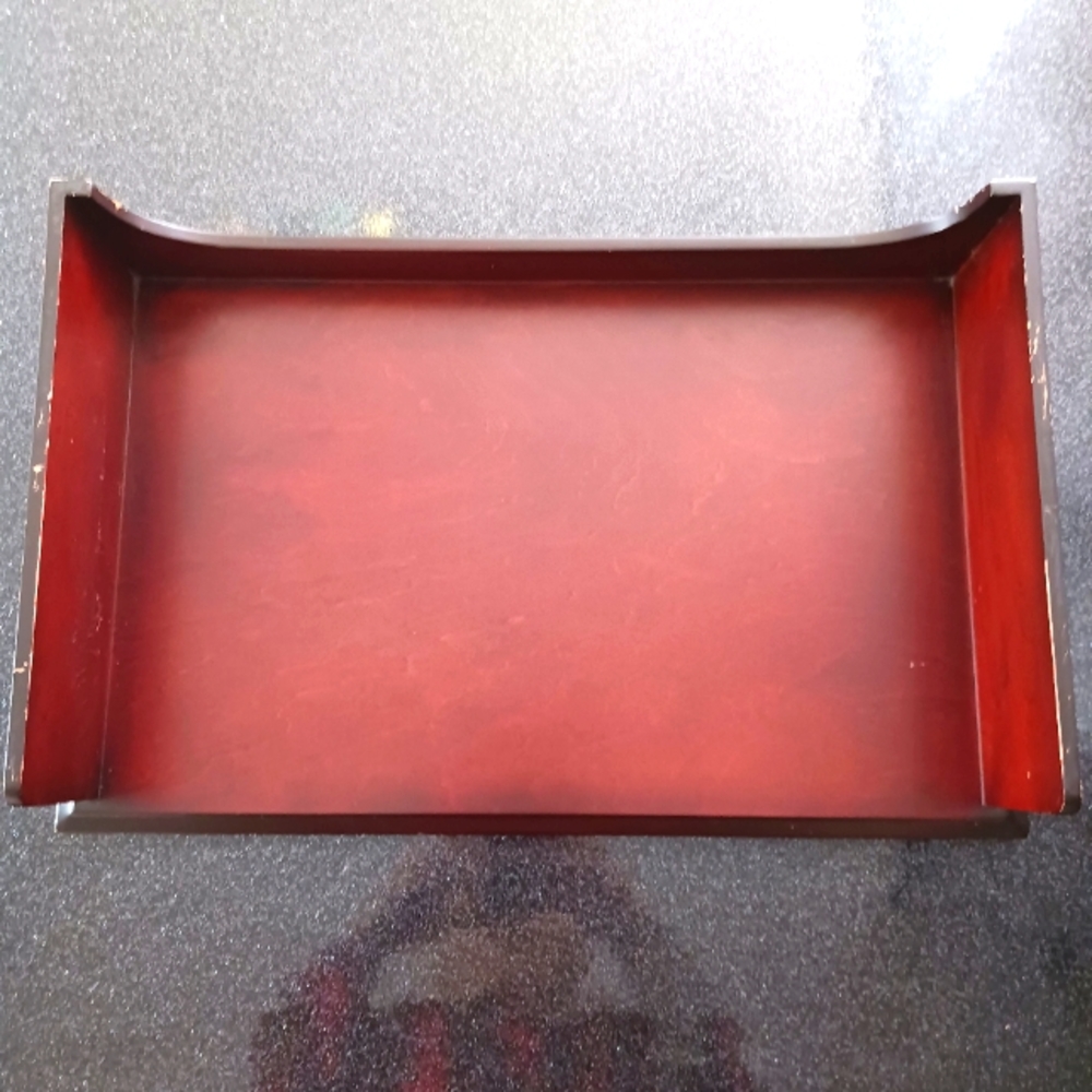 Vintage Bombay Company Wooden Desk Top Paper Tray.